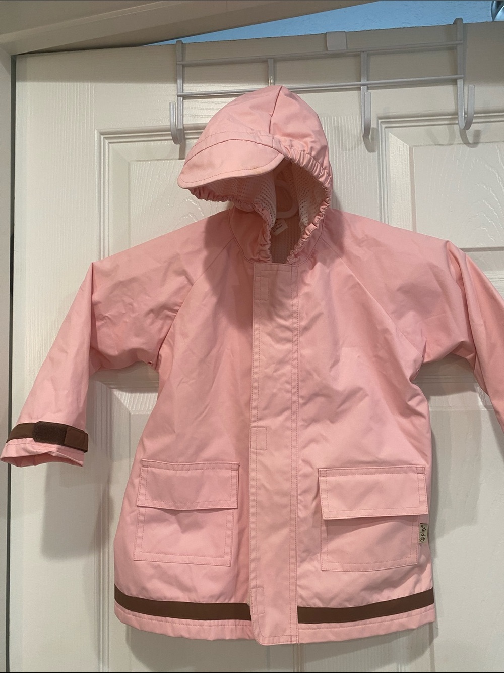 i play. Pink Hooded Kids Raincoat with Reflective Stripes 18-24 months